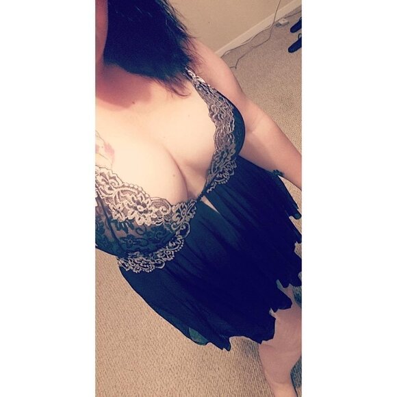 SEXY Black Lace Lingerie Teddy Babydoll Strappy Chemise Dress Mesh Romantic NWT - Picture 10 of 11